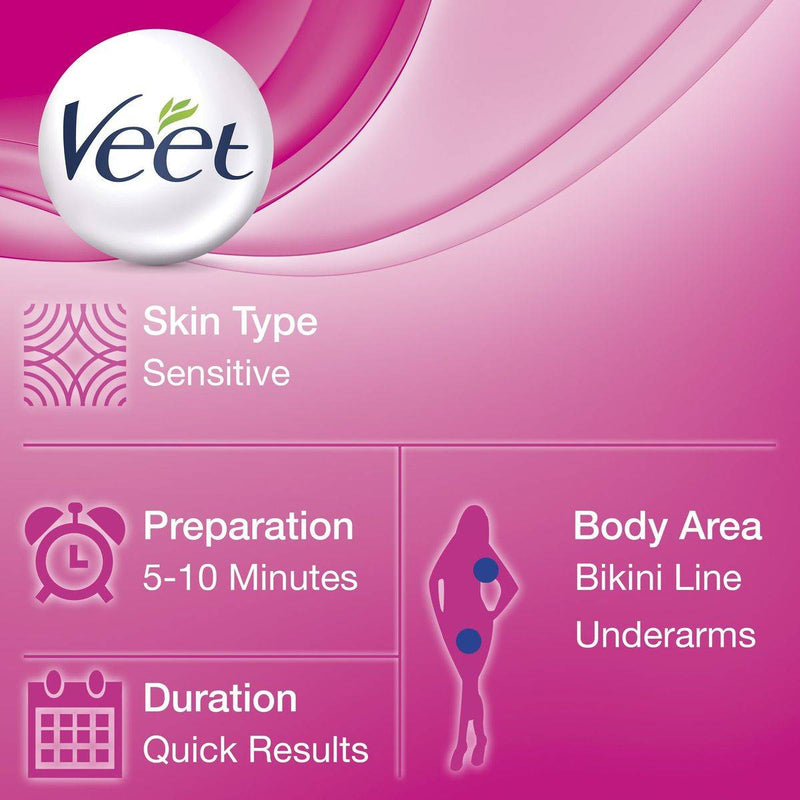 Veet Hair Removal Cream Pure Bikini & Underarm With Domed Applicator For Sensitive Skin 100ml