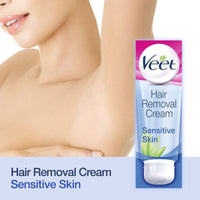 Veet Hair Removal Cream Pure Bikini & Underarm With Domed Applicator For Sensitive Skin 100ml