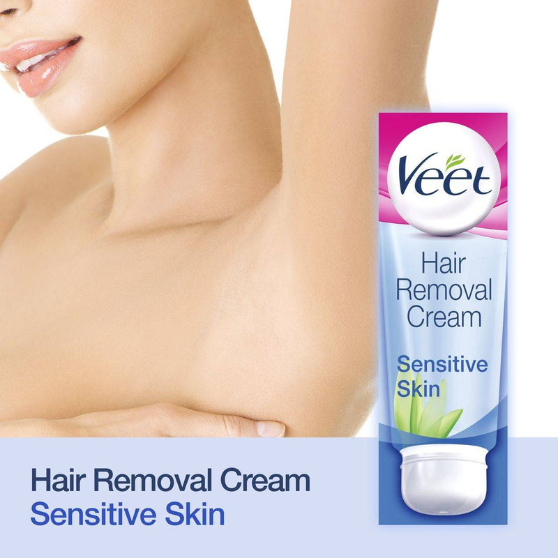 Veet Hair Removal Cream Pure Bikini & Underarm With Domed Applicator For Sensitive Skin 100ml