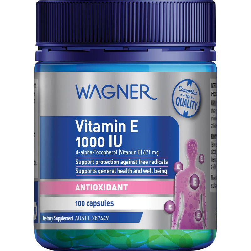 Wagner Vitamins Vitamin E 1,000IU 100 Capsules