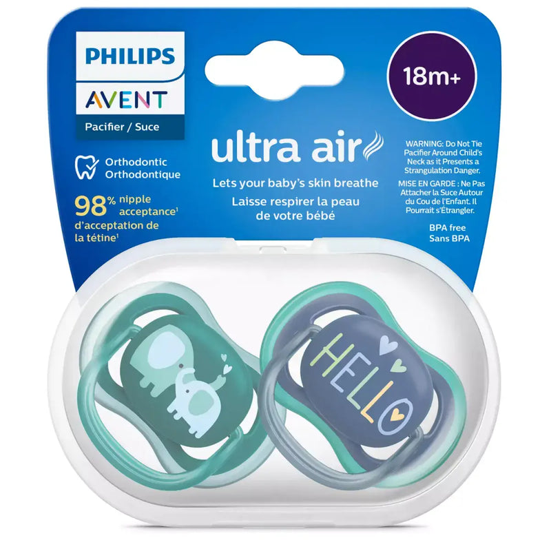 Philips Avent Ultra Air Pacifier 18 Months+ Boy Deco 2 Pack