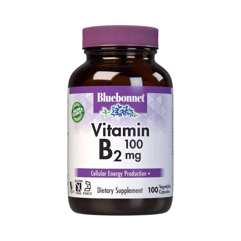Bluebonnet Vitamin B2 100mg 100 Vegetable Capsules