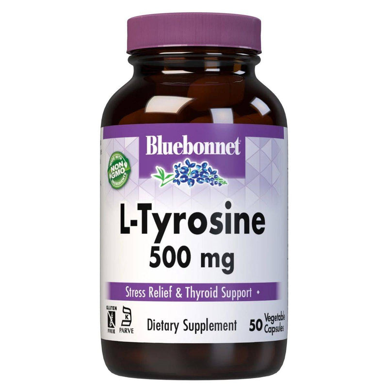 Bluebonnet L-Tyrosine 500mg 50 Vegetable Capsules