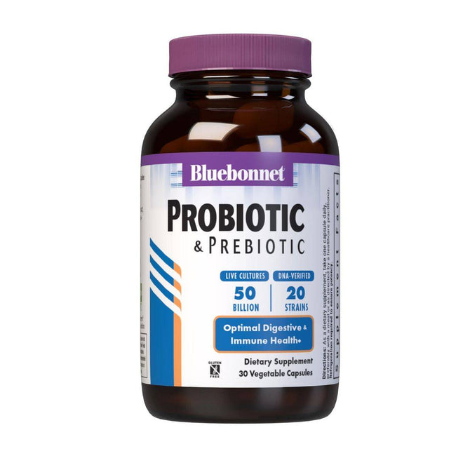 Bluebonnet Probiotic & Prebiotic 30 Vegetable Capsules