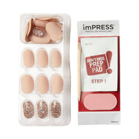 Kiss False Nails KIM003C Impress Press On Manicure Evanesce Short 30 Count