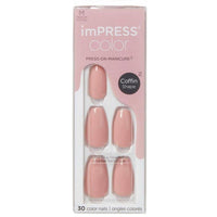 Kiss False Nails IMC504C Impress Color Press On Manicure Coffin Medium Sumptuous 30 Count