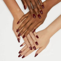 Kiss False Nails IMC511C Impress Color Press On Manicure Coffin Medium Winery In Nyc 30 Count