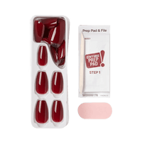 Kiss False Nails IMC511C Impress Color Press On Manicure Coffin Medium Winery In Nyc 30 Count