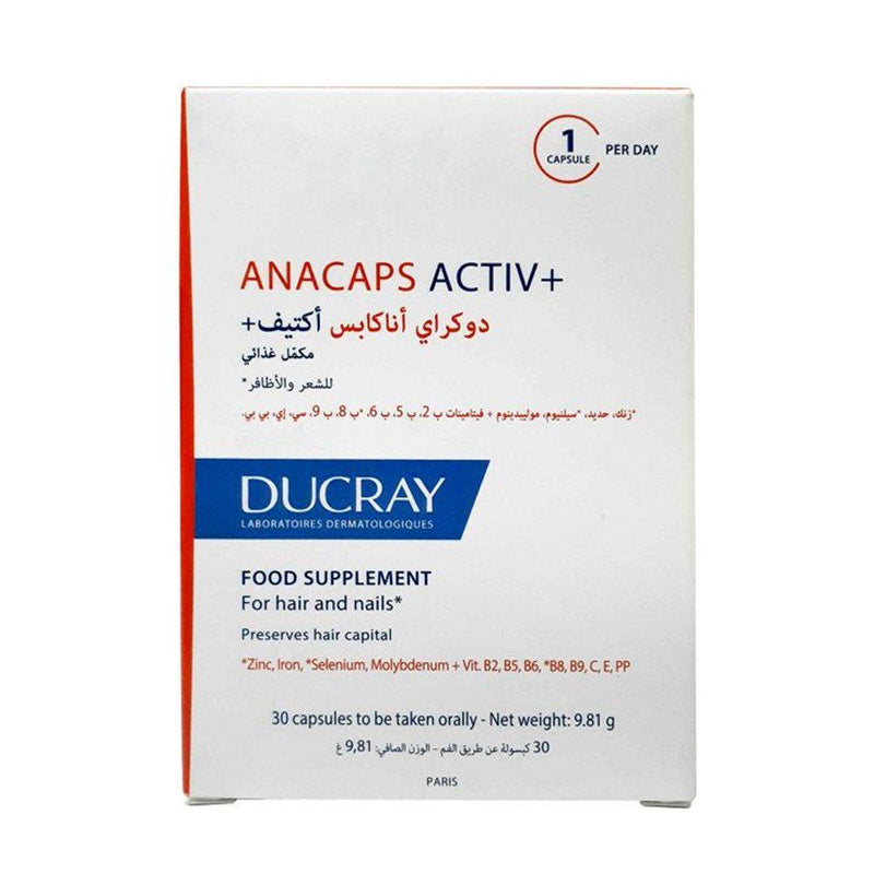 Ducray Anacaps Activ+ Food Supplement 30 Capsules