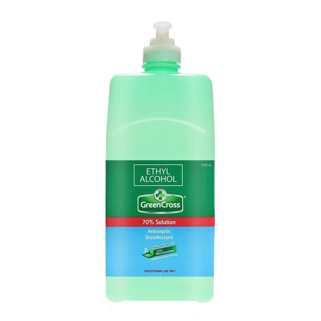 Green Cross Ethyl Alcohol 70% Solution with Moisturizer Pump 1L