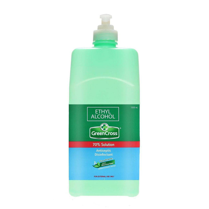 Green Cross Ethyl Alcohol 70% Solution with Moisturizer Pump 1L