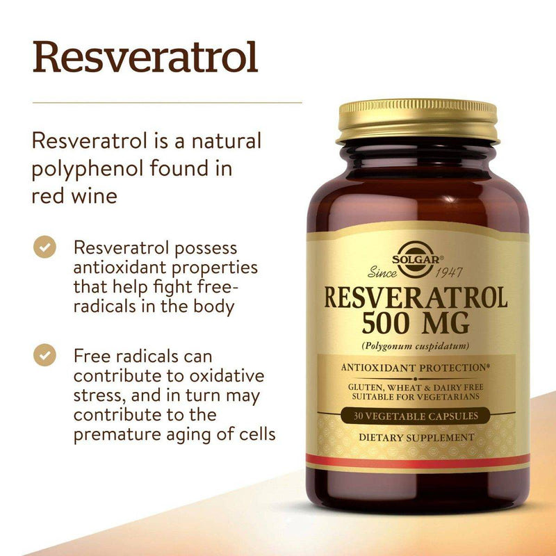 Solgar Resveratrol 500mg 30 Vege Capsules