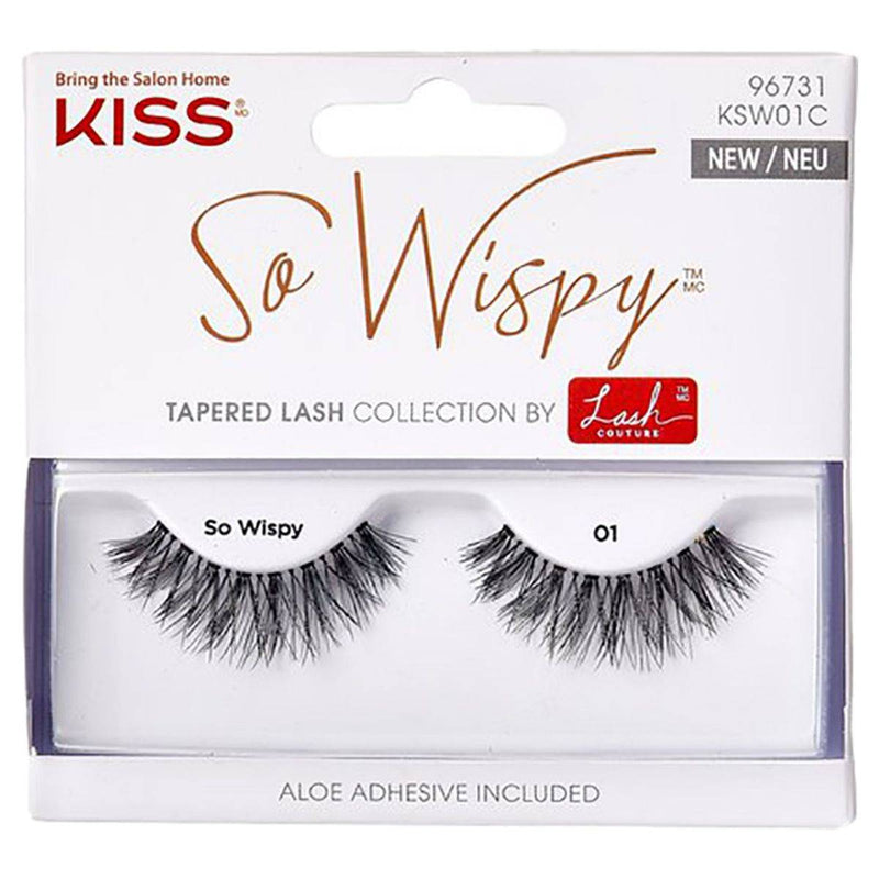 Kiss False Eyelash KSW01C So Wispy 01 Tapered Lash Collection 1 Pair