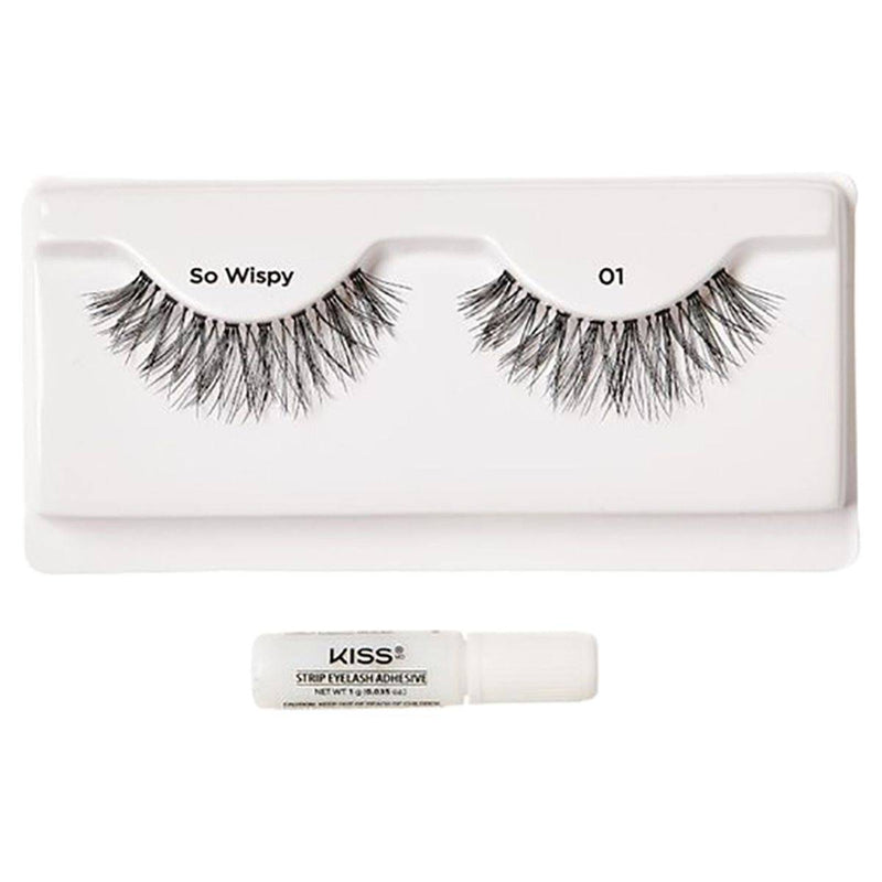 Kiss False Eyelash KSW01C So Wispy 01 Tapered Lash Collection 1 Pair
