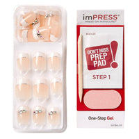 Kiss False Nails KIM007C Impress Press On Manicure Believe Short 30 Count