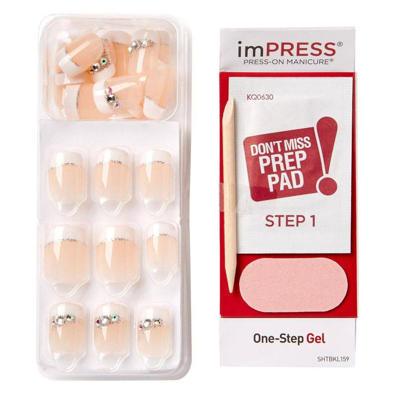 Kiss False Nails KIM007C Impress Press On Manicure Believe Short 30 Count