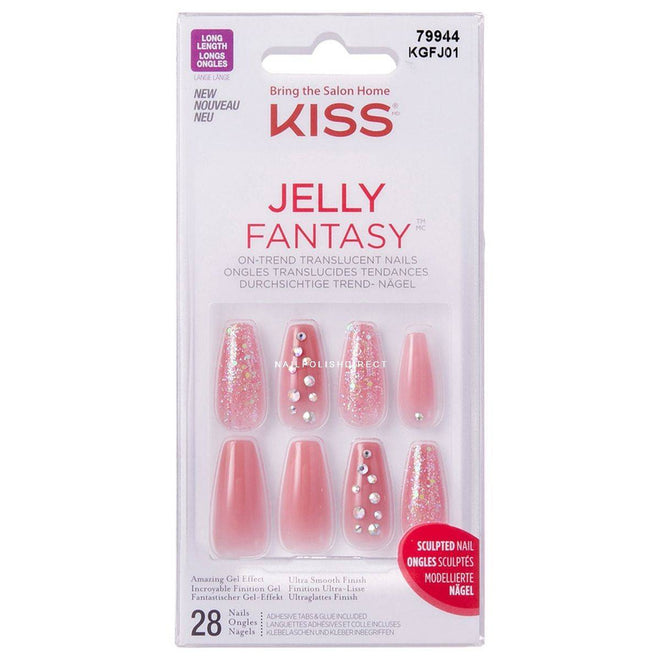 Kiss False Nails KGFJ01C Jelly Fantasy Be Jelly 28 Count