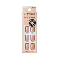 Kiss False Nails IMC506C Impress Color Press On Manicure Coffin Medium Latte 30 Count