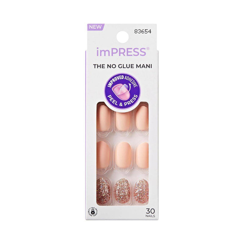 Kiss False Nails KIM003C Impress Press On Manicure Evanesce Short 30 Count