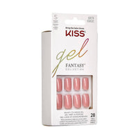 Kiss False Nails KGN12 Gel Fantasy Short Length Pink 28 Count