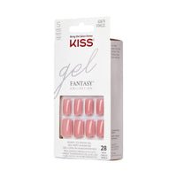Kiss False Nails KGN12 Gel Fantasy Short Length Pink 28 Count