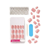 Kiss False Nails KGN12 Gel Fantasy Short Length Pink 28 Count
