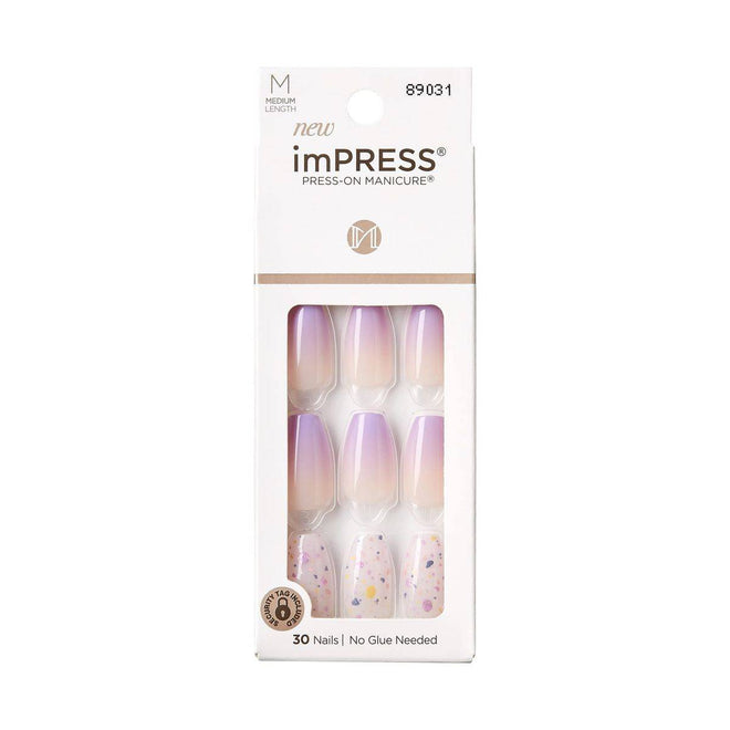 Kiss False Nails IMM27C Impress Color Press On Manicure Coffin Medium All I Want 30 Count