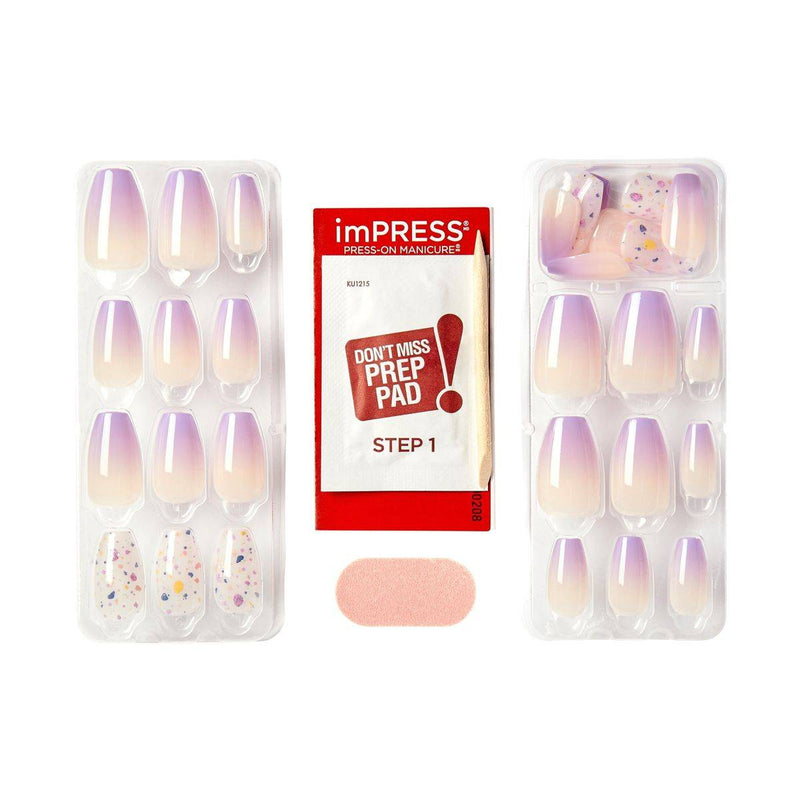 Kiss False Nails IMM27C Impress Color Press On Manicure Coffin Medium All I Want 30 Count