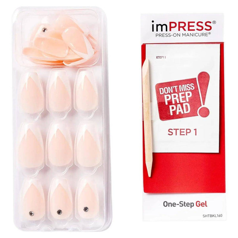 Kiss False Nails KIMM04C Impress Press On Manicure So French Medium 30 Count