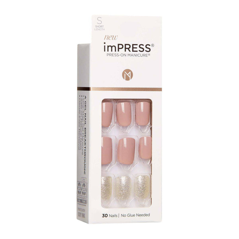 Kiss False Nails KIM002C Impress Press On Manicure One More Chance Short 30 Count