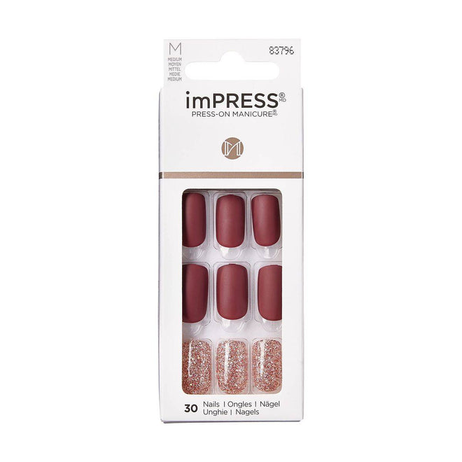 Kiss False Nails KIMM10C Impress Press On Manicure Medium Hero 30 Count