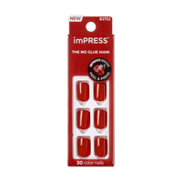 Kiss False Nails KIMC013C Impress Press On Manicure Reddy Or Not 30 Count