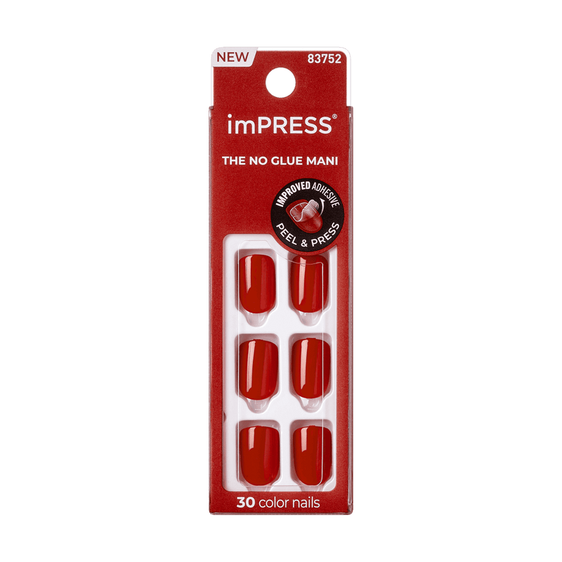 Kiss False Nails KIMC013C Impress Press On Manicure Reddy Or Not 30 Count