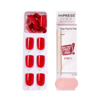 Kiss False Nails KIMC013C Impress Press On Manicure Reddy Or Not 30 Count