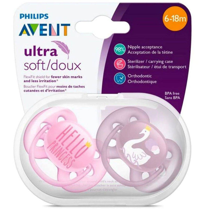 Philips Avent Ultra Soft Soother 6-18 Months Girl 2 Pack