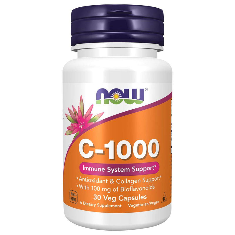 Now Vitamin C 1,000mg With Rose Hips 30 Tablets