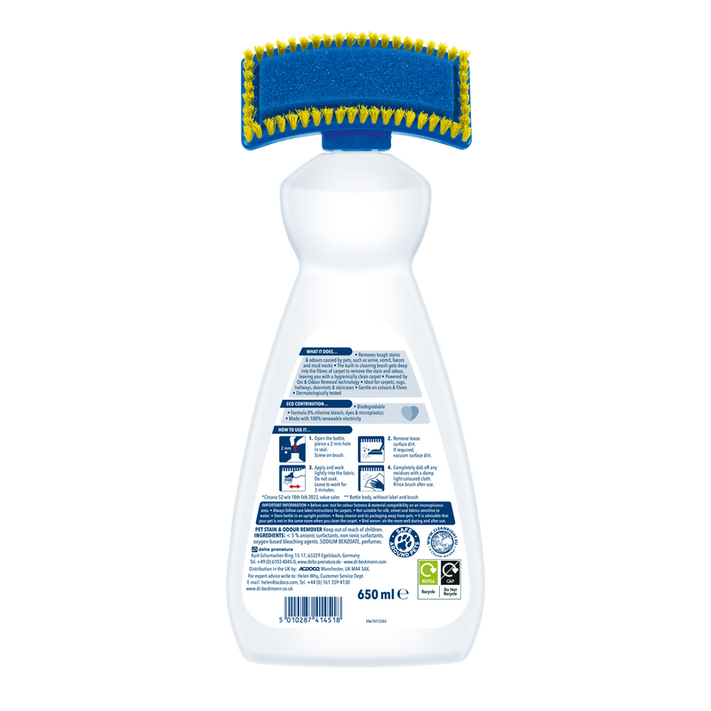 Dr. Beckmann Pet Stain & Odour Remover 650ml
