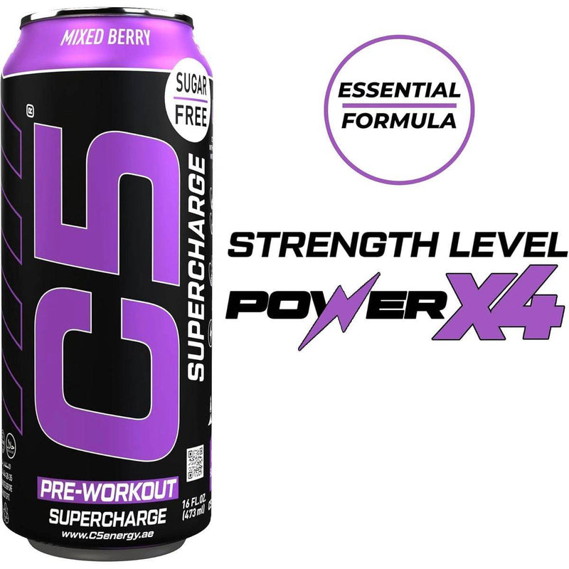 C5 Pre Workout Ready to Drink Supercharge Mixed Berry 473ml