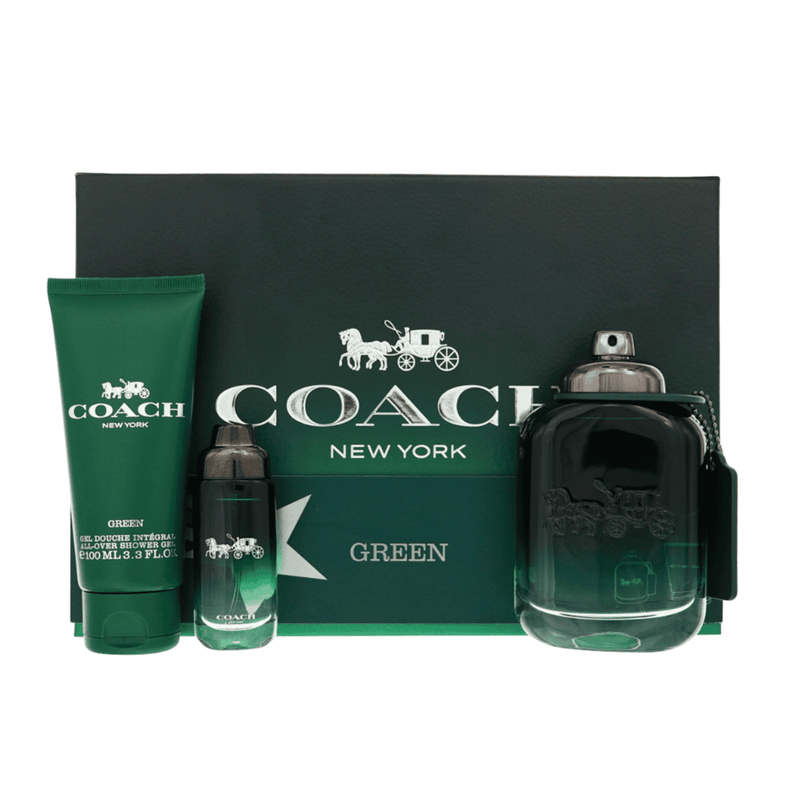 Coach Green Eau de Toilette 100ml + Eau de Toilette 15ml + All Over Shower Gel 100ml Gift Set