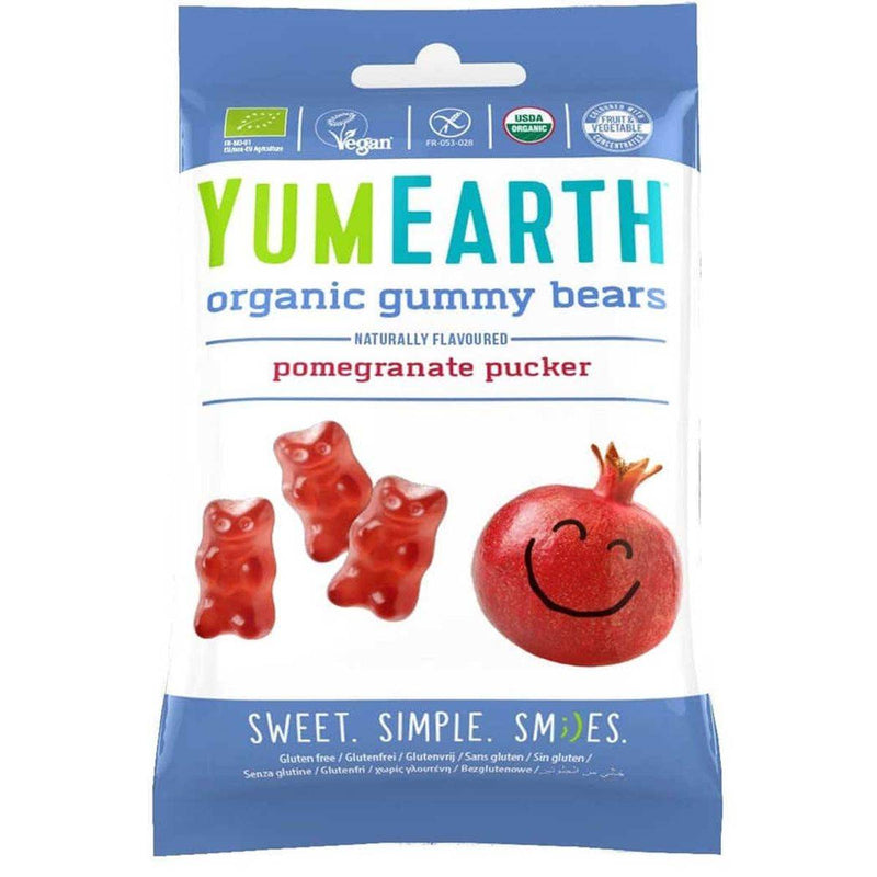 Yum Earth Organic Gummy Bears Pomegranate 50g