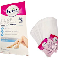 Veet Wax Strips Pure Legs & Body Wax For Sensitive Skin 20 Strips