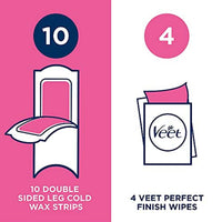 Veet Wax Strips Pure Legs & Body Wax For Sensitive Skin 20 Strips