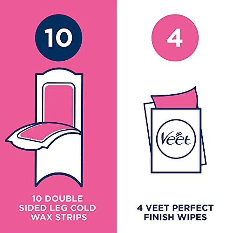 Veet Wax Strips Pure Legs & Body Wax For Sensitive Skin 20 Strips