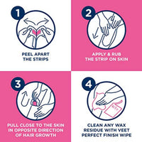 Veet Wax Strips Pure Legs & Body Wax For Sensitive Skin 20 Strips