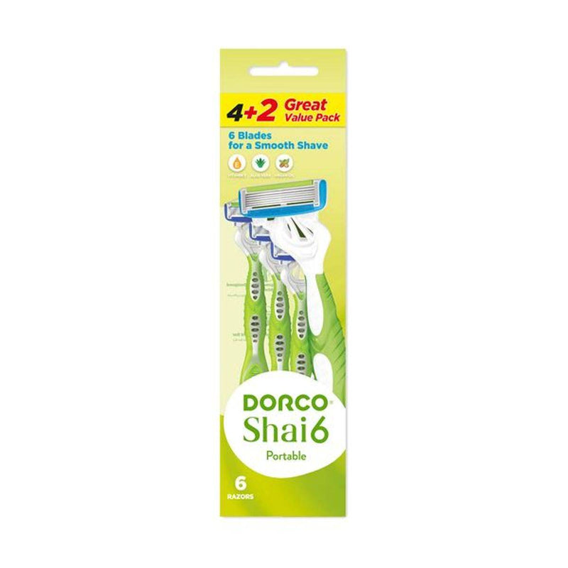 Dorco Razor Disposable Shai 6 Women 4+2 Count