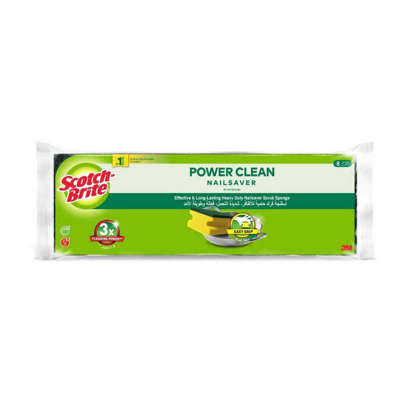 Scotch-Brite Scrub Sponge Power Clean Nail Saver 8 Packs