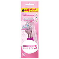 Dorco Razor Disposable Shai 3 Women 6+4 Count