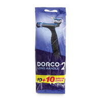 Dorco Razor Disposable Twin Blade with Long Handle Men 10+10 Count