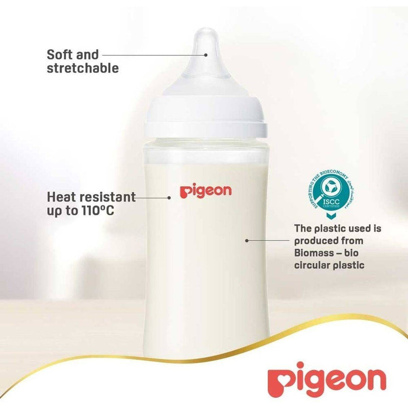 Pigeon SofTouch Plastic Bottle Wide Neck 0 Month+ 330ml