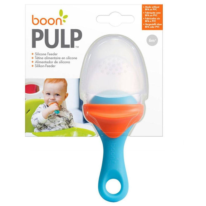 Boon Pulp Silicone Feeder Orange & Blue